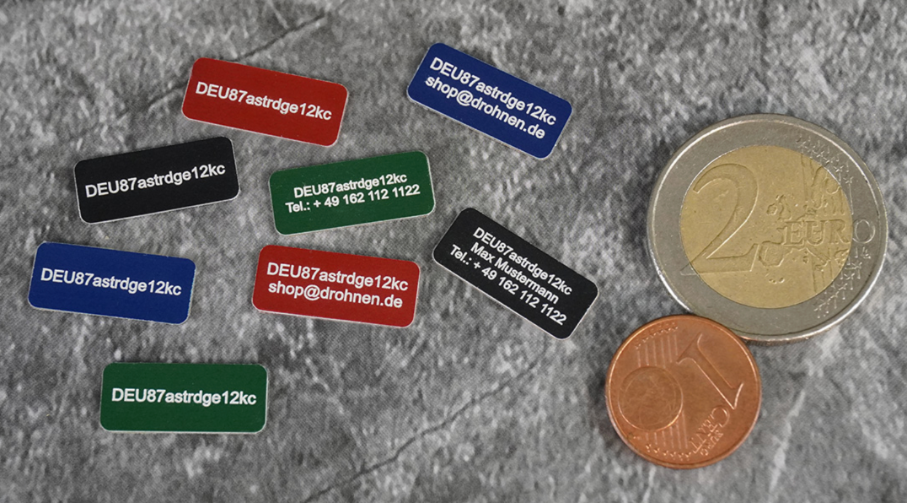 EU Drohnenkennzeichen für UAS-Betreiber-Nummer e-ID