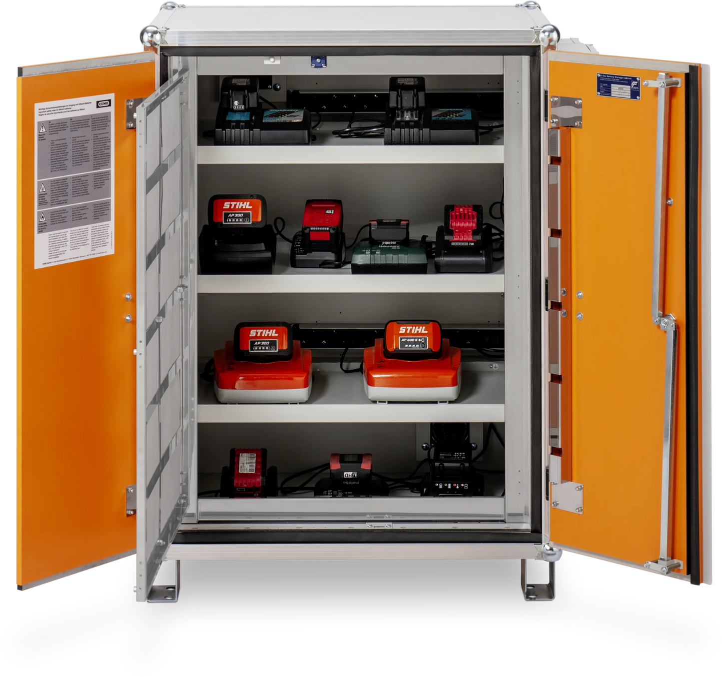CEMO Akku-Ladeschrank Premium Plus 8/10, 230 V mit Füßen