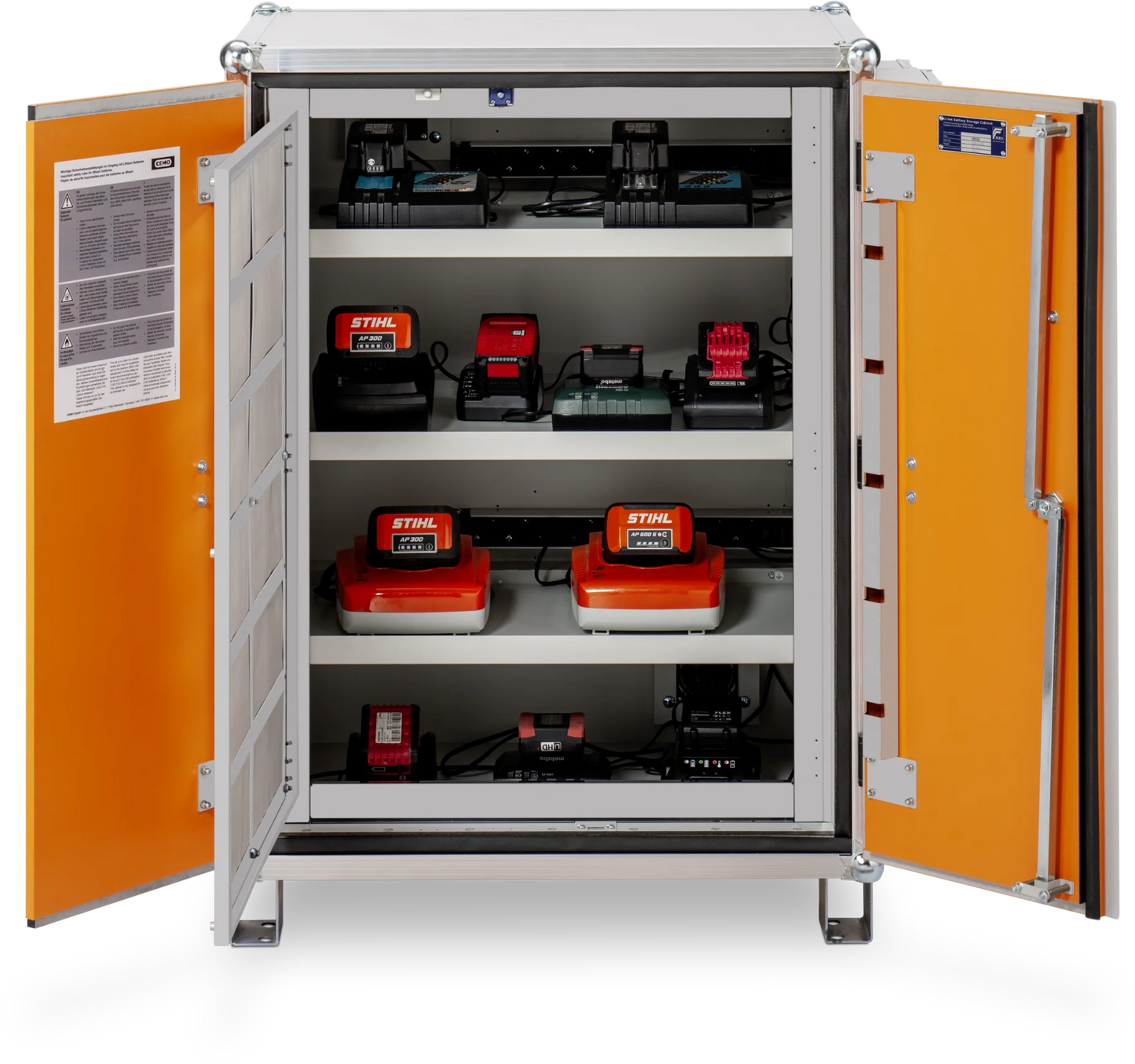 CEMO Akku-Ladeschrank Premium Plus 8/10, 400 V mit Füßen